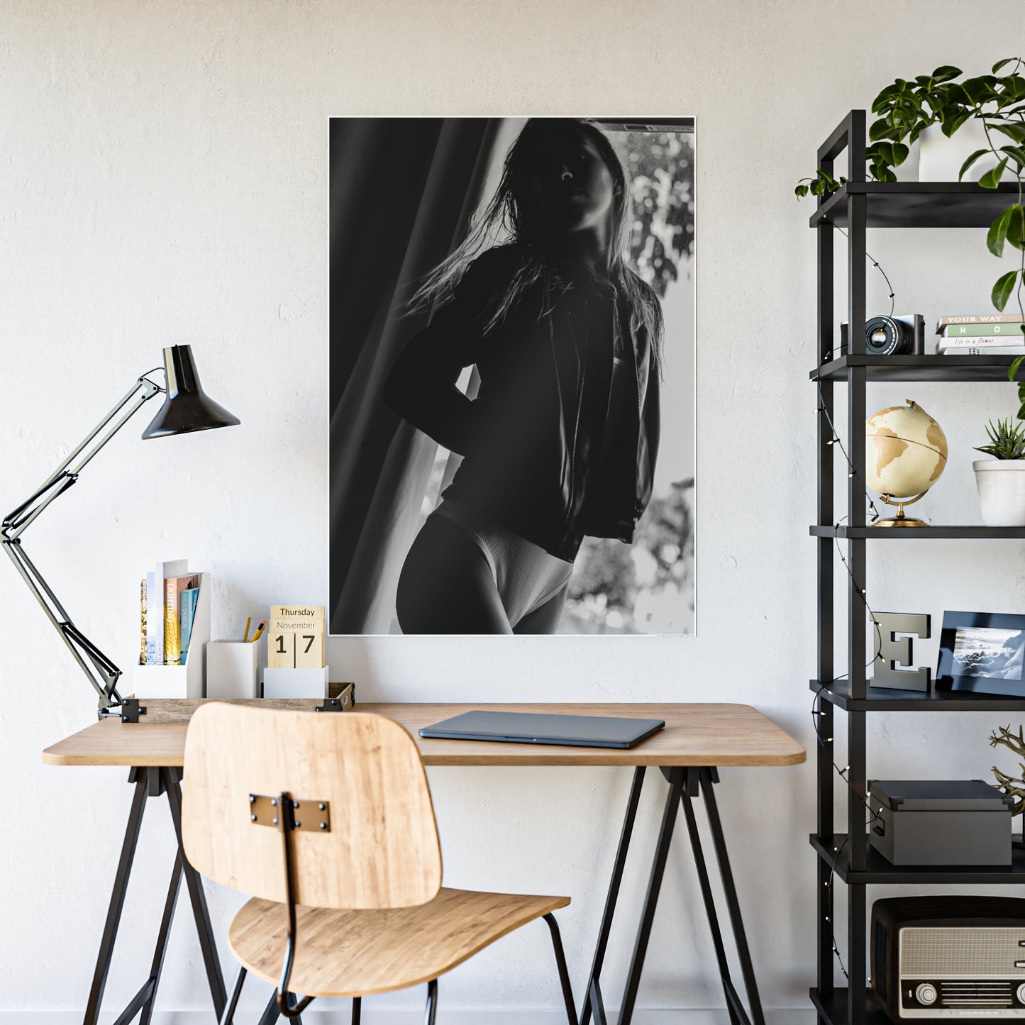 LauLau Black and White Leather Poster