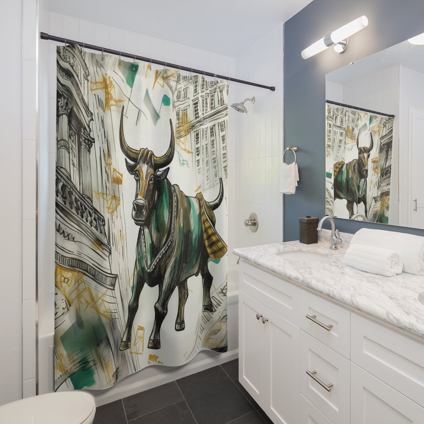 Bull of Wall Street Shower Curtain