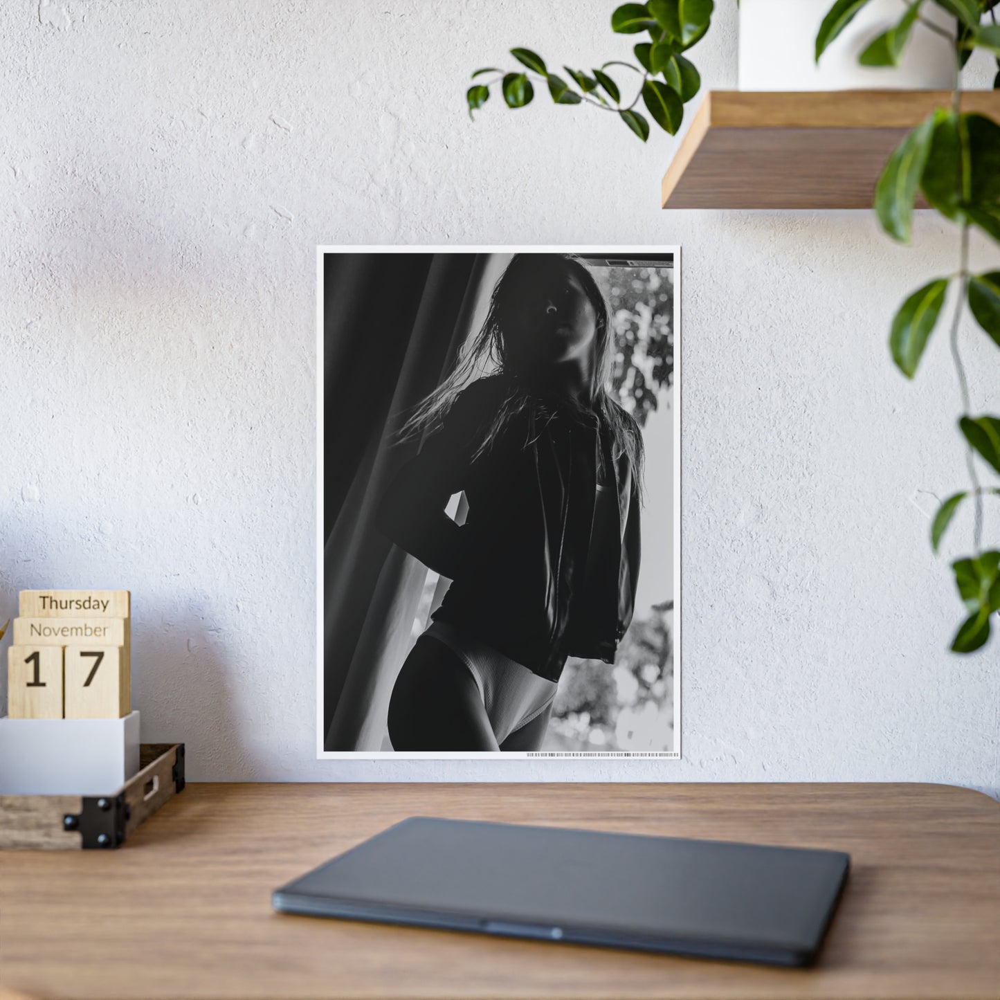 LauLau Black and White Leather Poster