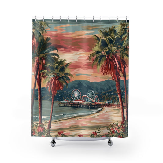 Santa Monica California Shower Curtain