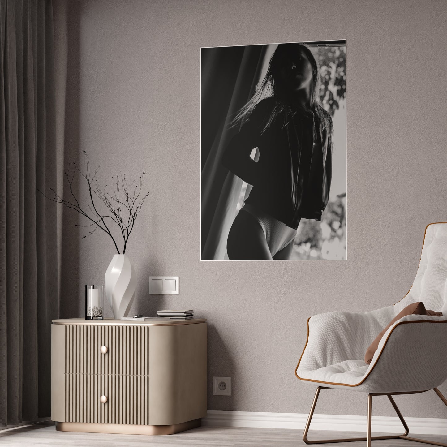 LauLau Black and White Leather Poster