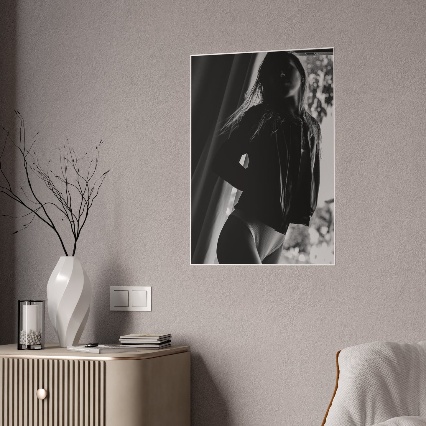 LauLau Black and White Leather Poster