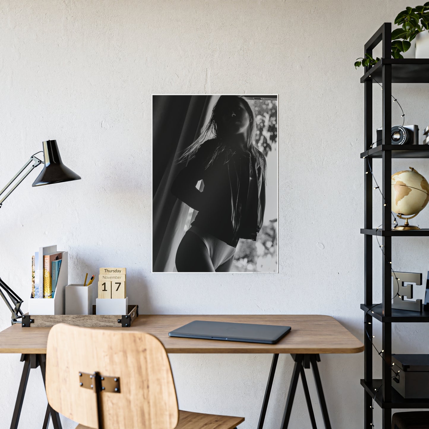 LauLau Black and White Leather Poster