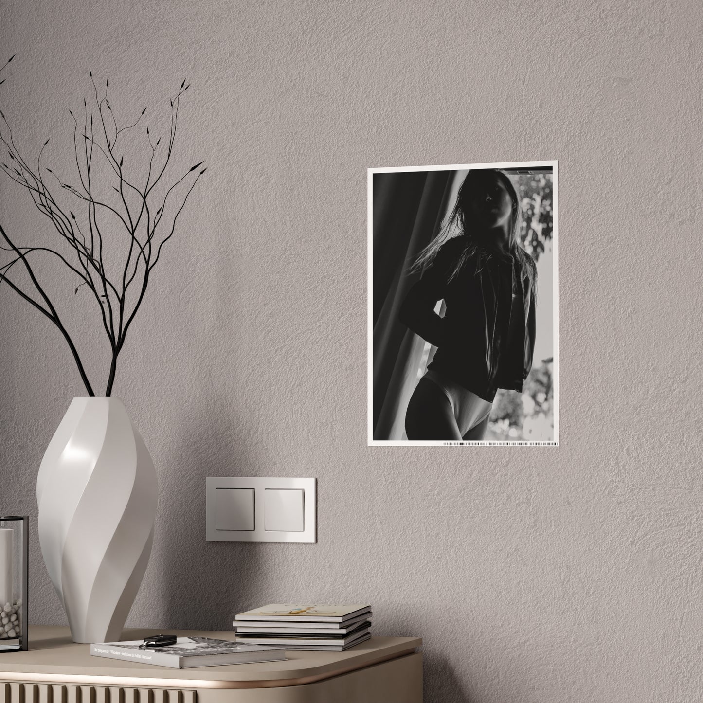 LauLau Black and White Leather Poster
