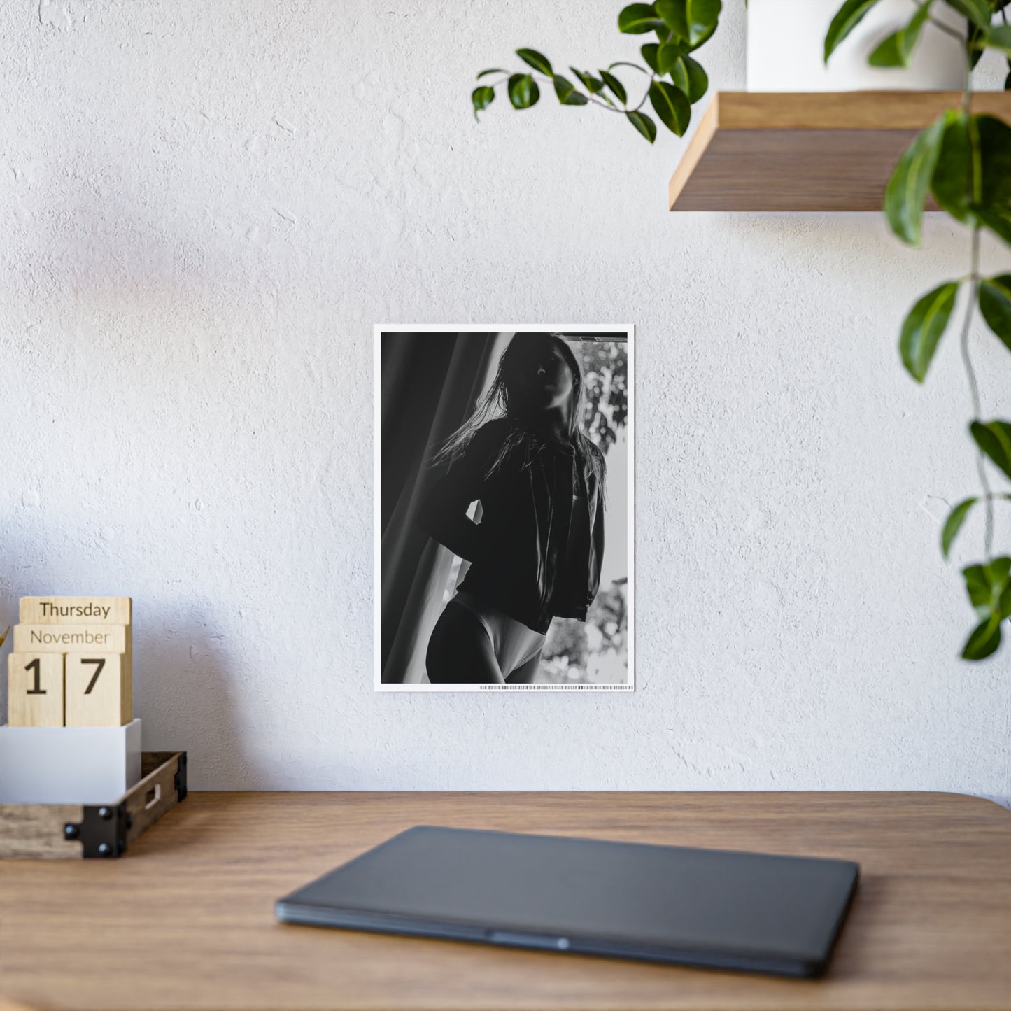 LauLau Black and White Leather Poster