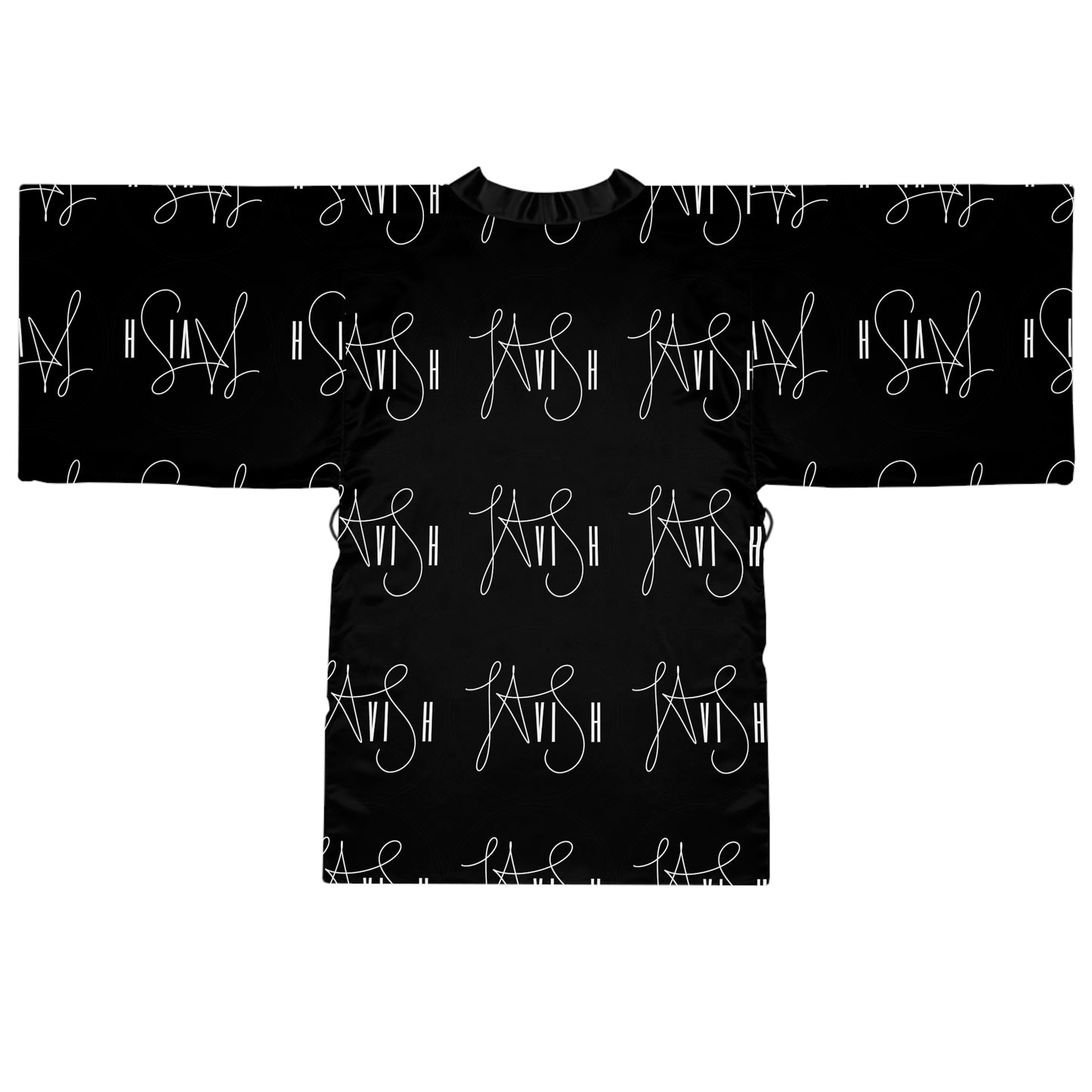 Pre-Show Lavish Logo Black Long Sleeve Kimono Robe