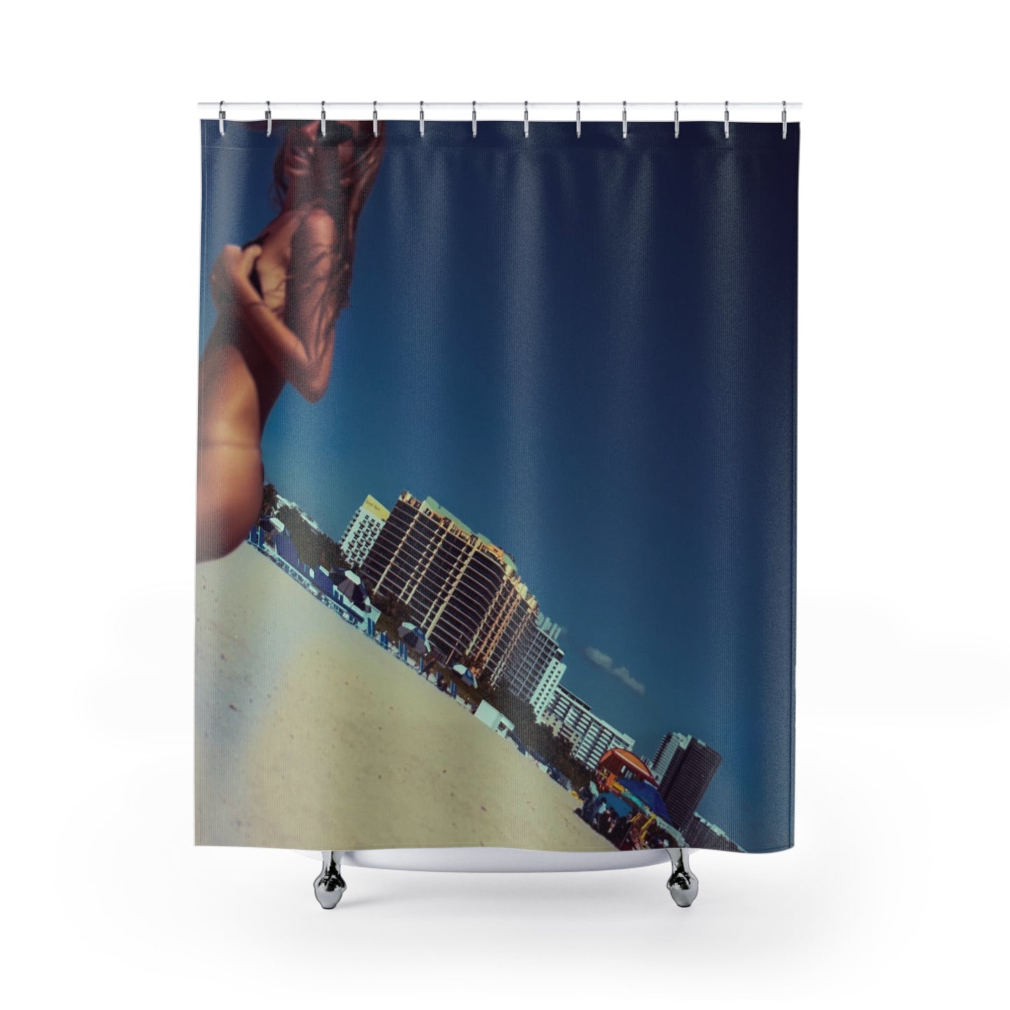 Miami South Beach Model Retro Shower Curtain