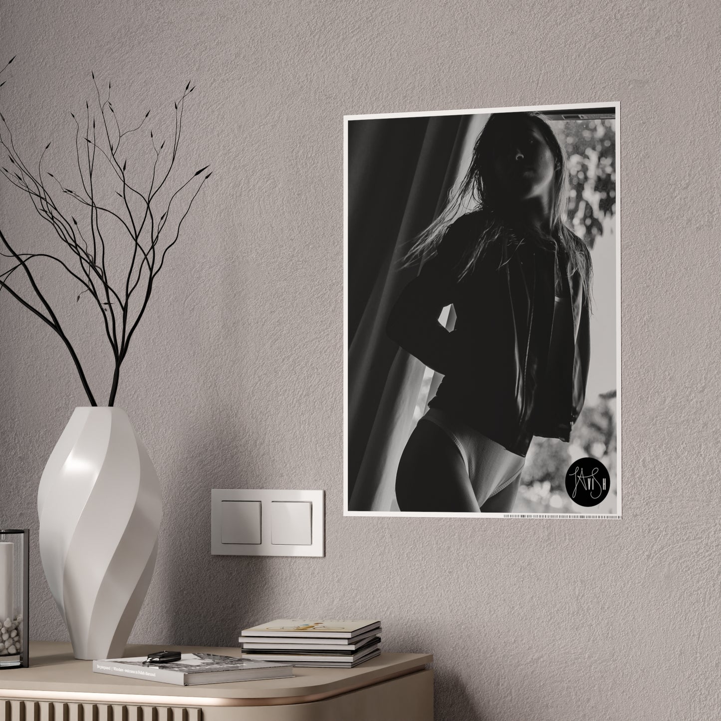 Black and White Leather Poster