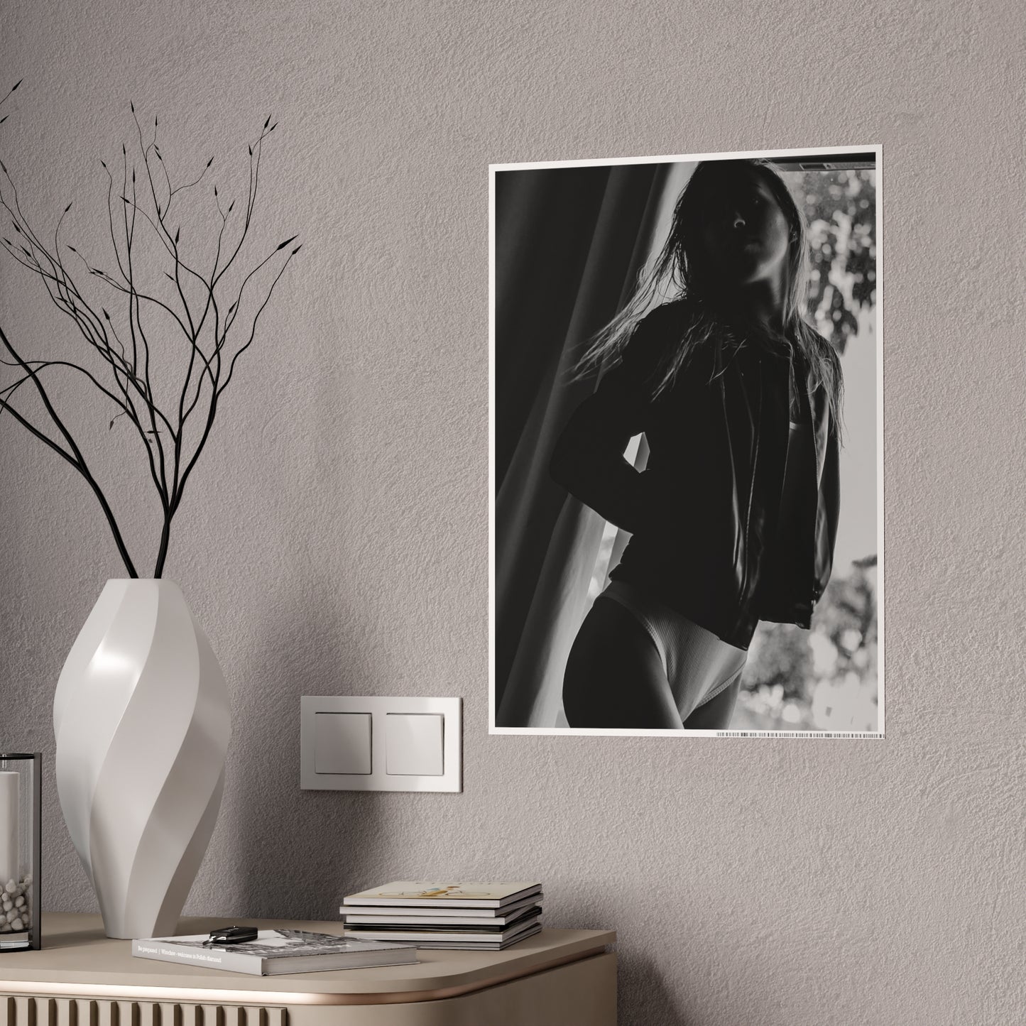 LauLau Black and White Leather Poster