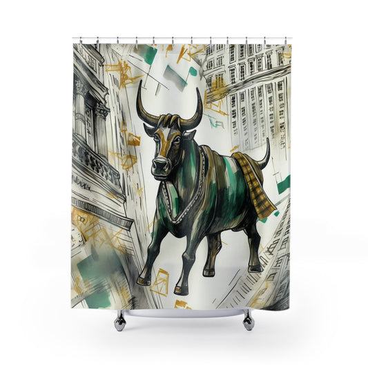 Bull of Wall Street Shower Curtain