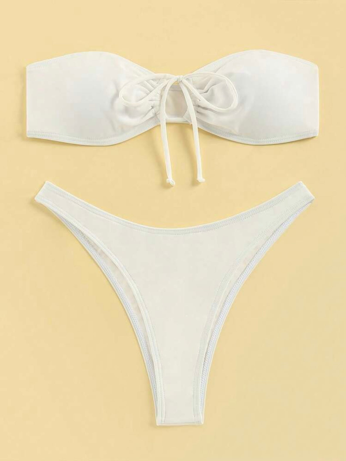 The Toree White Bandeau Bikini Set