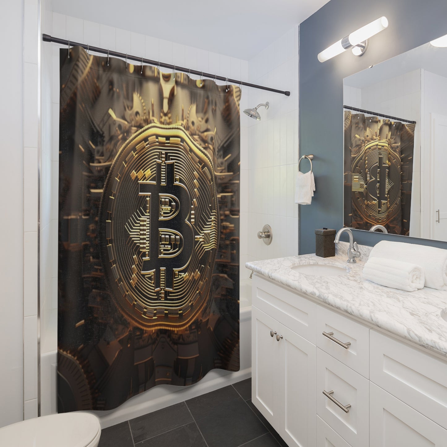 Bitcoin Crypto Shower Curtain
