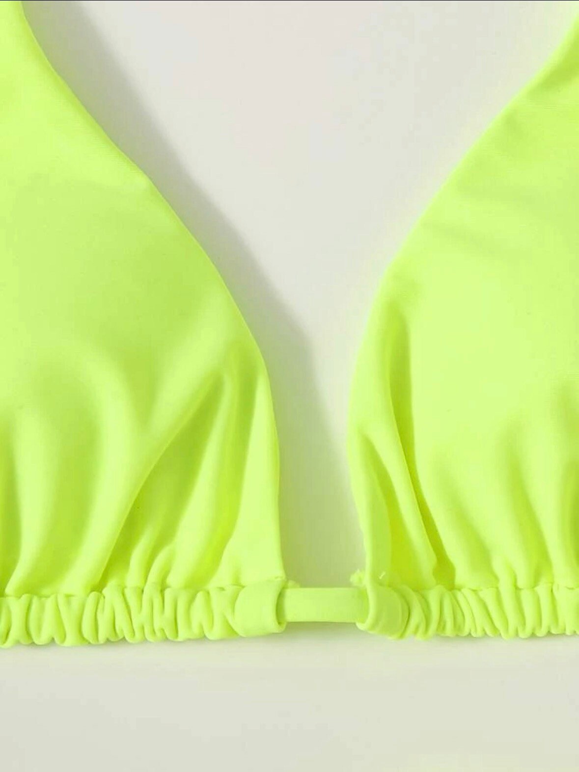 The Camille Neon Green swim bikini with beach skirt three piece set and neon green triangle halter top tie and bottoms 3 piece swimsuit set