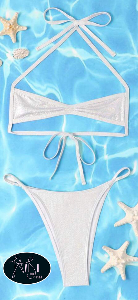 The Morales Metallic Silver Micro bikini set
